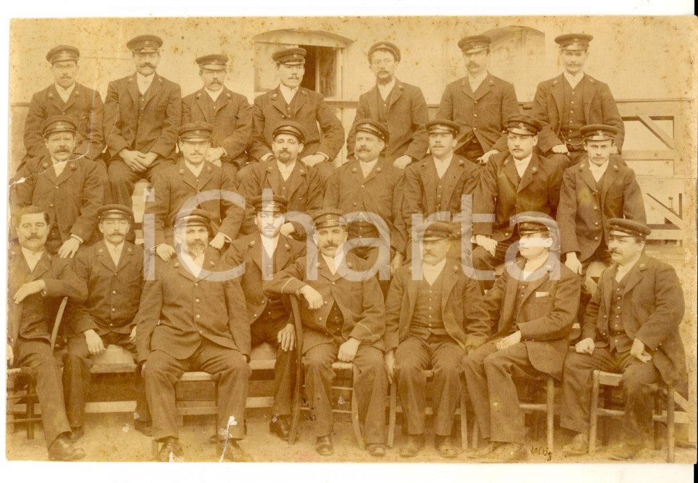 Fotografia d epoca originale 1920ca MILANO? I dipendenti di una società di trasporti Foto DANNEGGIATA 1