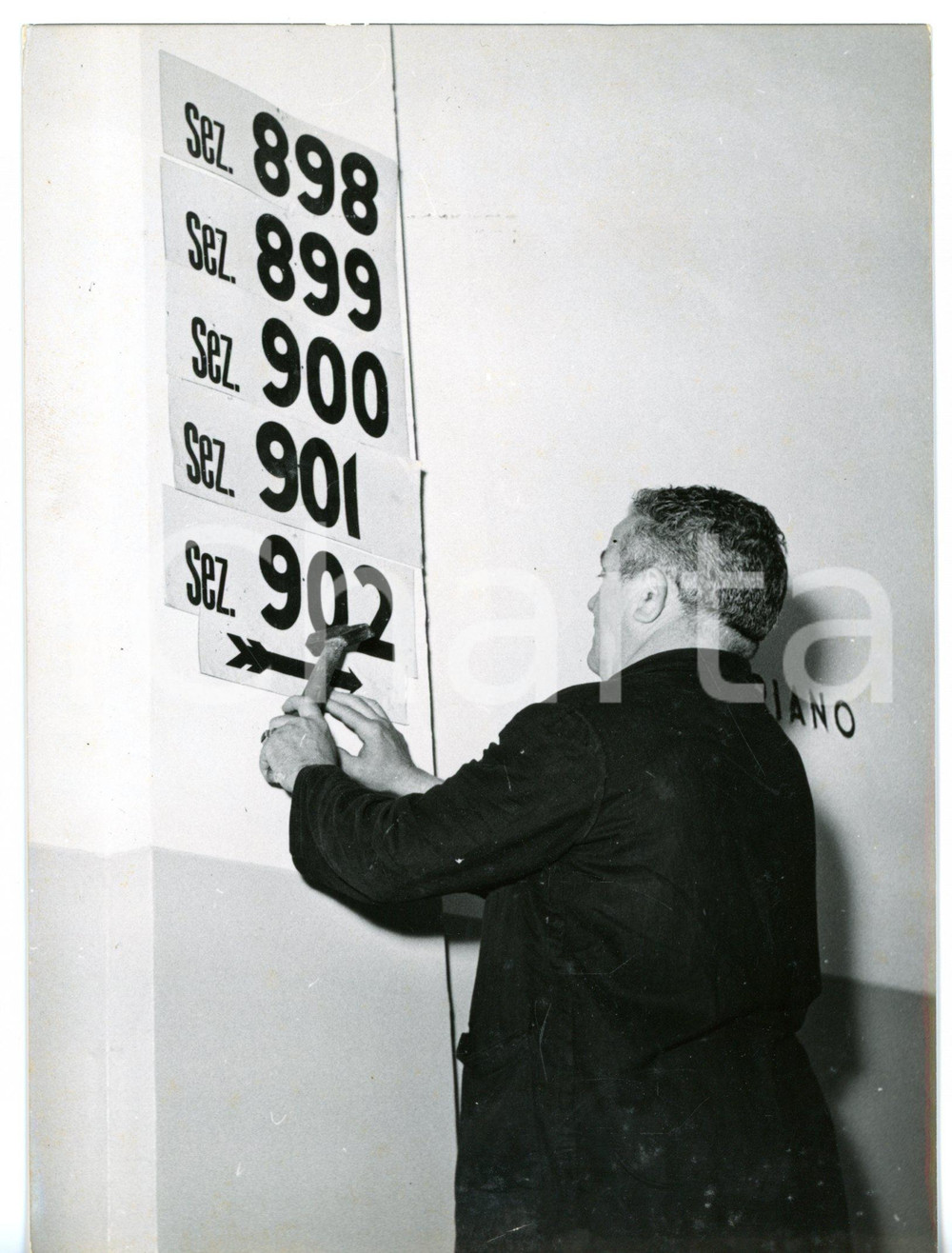 1956 ROMA Elezioni comunali - Preparazione dei seggi elettorali - Foto 13x18 cm