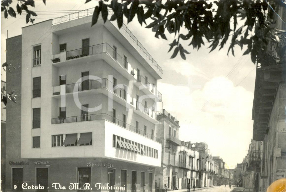 Cartolina originale da collezione 1961 CORATO (BA) Via Matteo Renato Imbriani *Cartolina animata FG VG 1