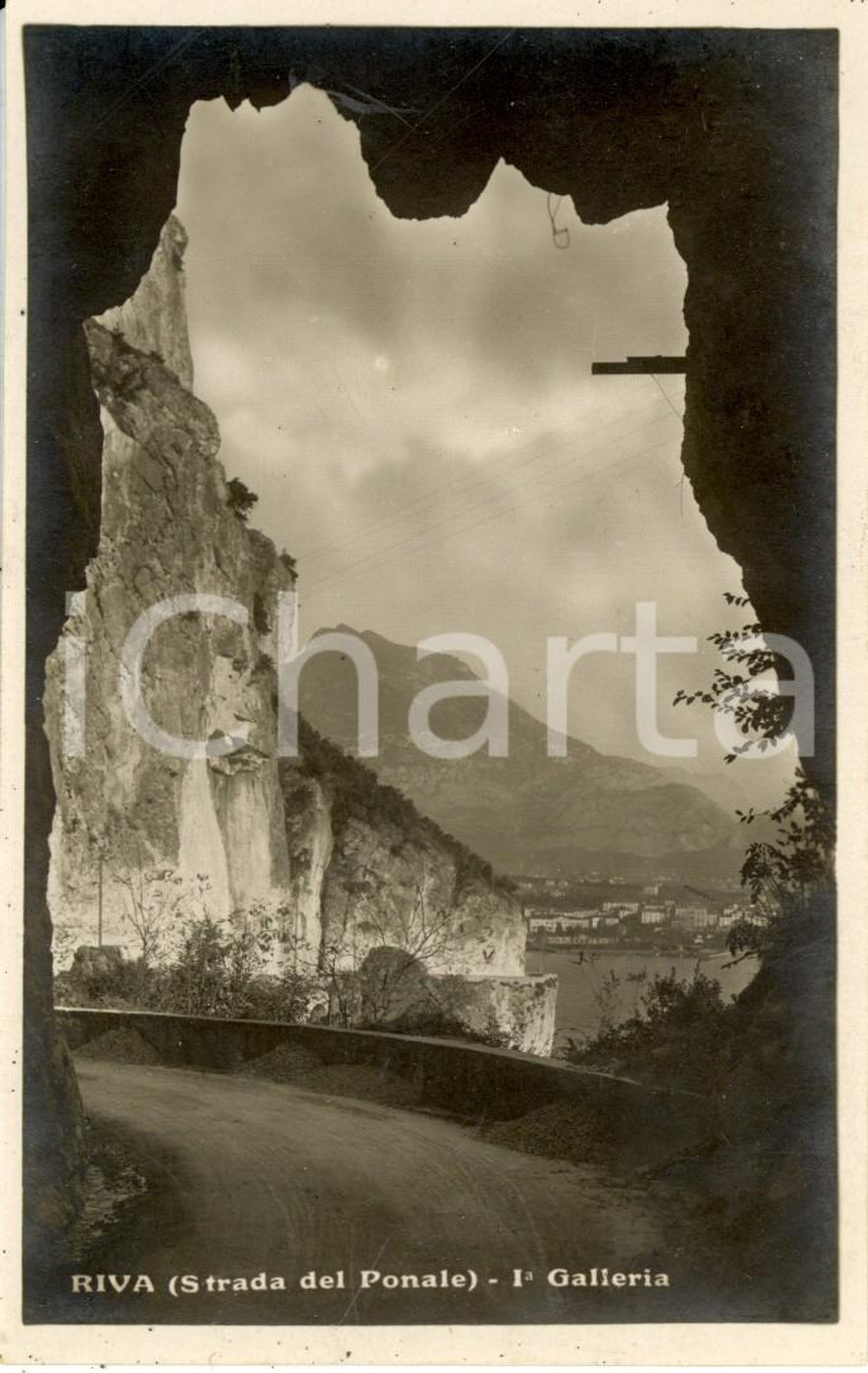 Cartolina originale da collezione 1930 ca RIVA DEL GARDA (TN) Prima galleria della strada del PONALE *Cartolina NV 1
