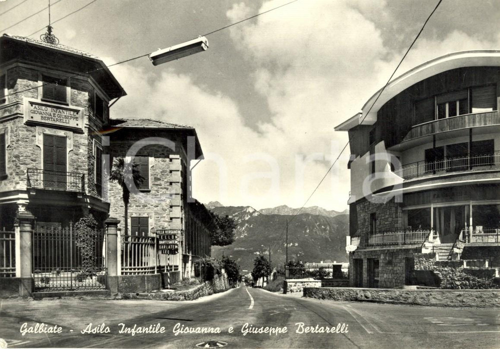 Cartolina originale da collezione 1960 ca GALBIATE LC Asilo infantile Giovanna e Giuseppe BERTARELLI FG VG 1