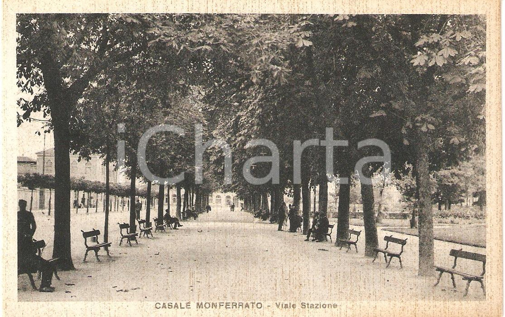 Cartolina originale da collezione 1941 CASALE MONFERRATO (AL) Viale della Stazione ANIMATA *Cartolina FP NV 1