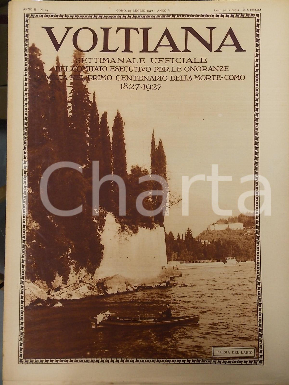Giornale, rivista storica 1927 COMO Rivista VOLTIANA Padiglioni dell ESPOSIZIONE VOLTIANA Anno II nÂ° 24 1