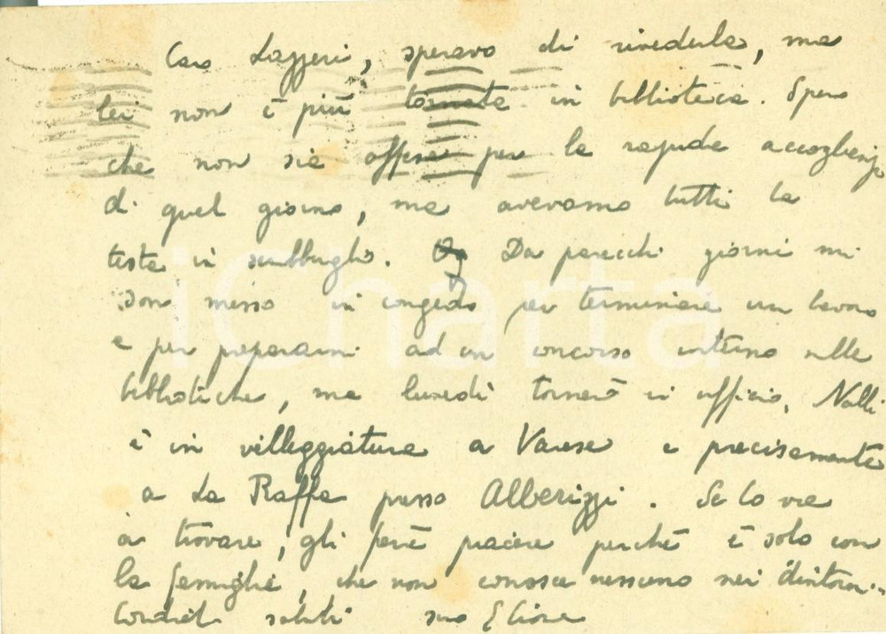 Autografo originale 1940 MILANO Domenico Edmondo CIONE prepara concorso per BIBLIOTECA BRAIDENSE 1