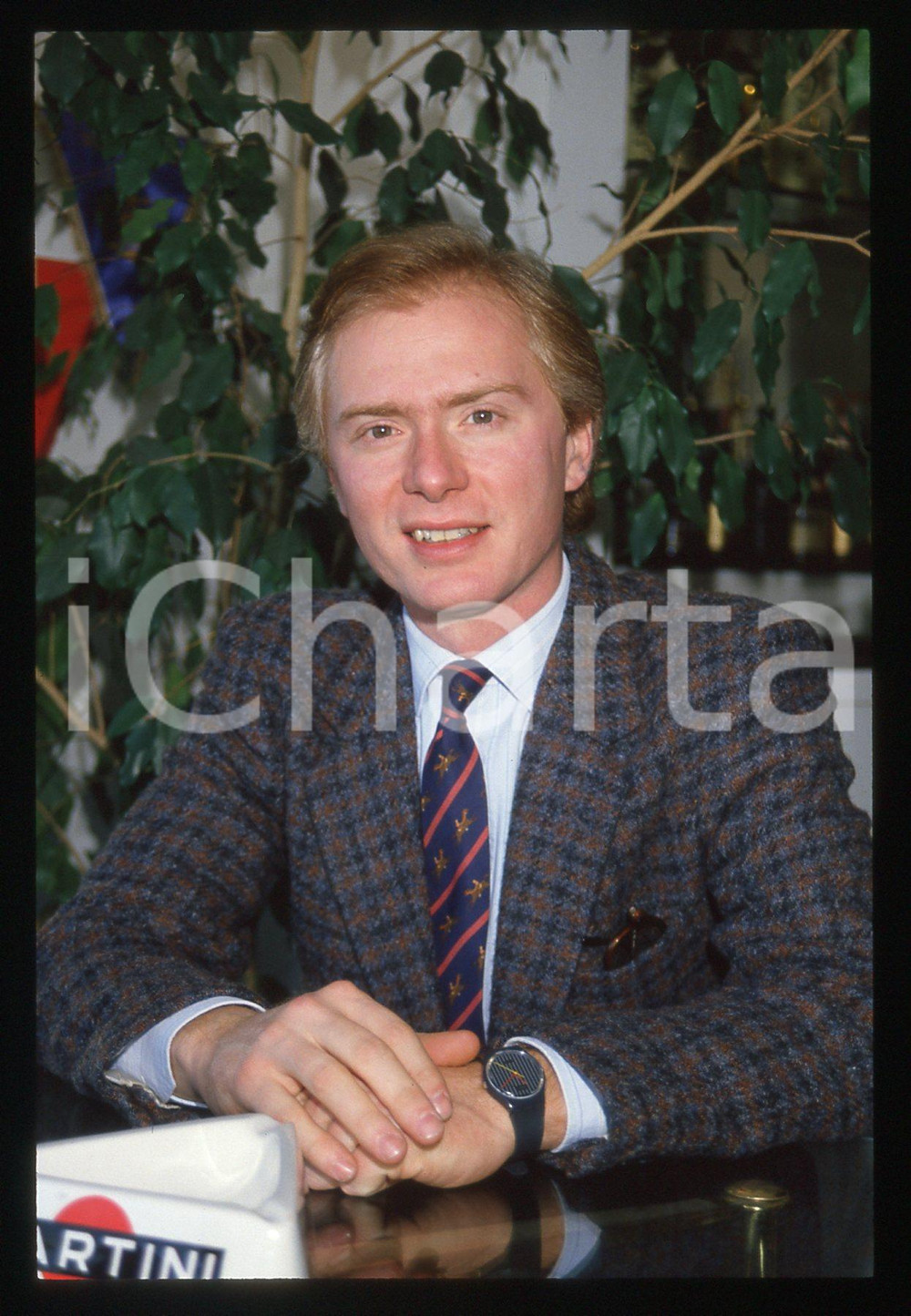 35mm vintage slide* 1989 MILANO Roberto CHEVALIER Ritratto in Terrazza Martini 8