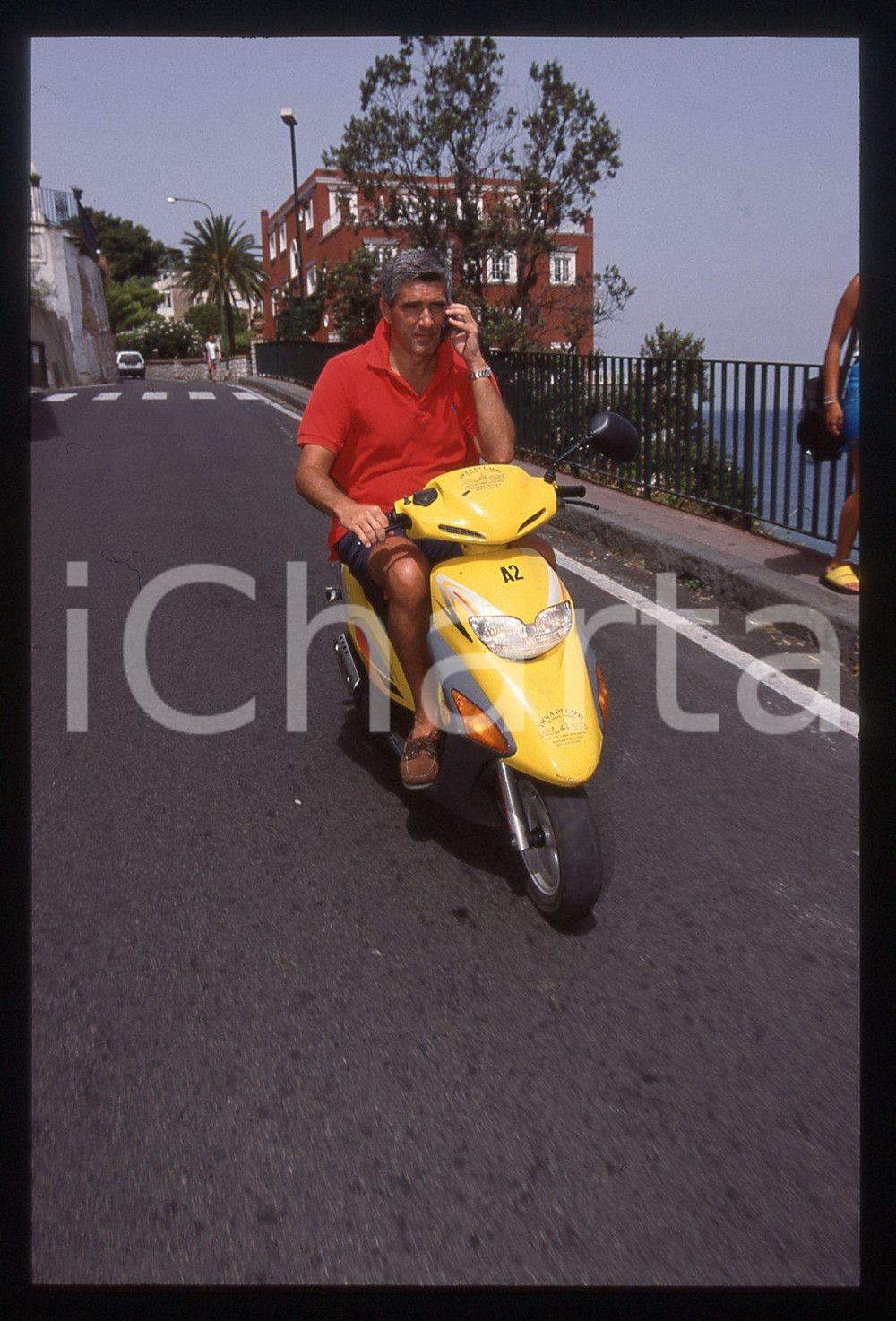 35mm vintage slide* 1999 CAPRI Pier Ferdinando CASINI a bordo di uno scooter (4)