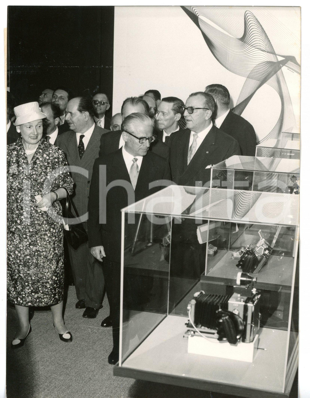 1957 TRIENNALE DI MILANO Giovanni GRONCHI all'inaugurazione *Foto 13x18 cm