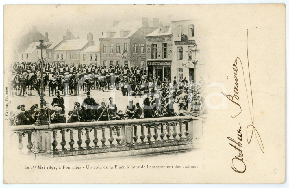 1902 FOURMIES (FRANCE) Le 1er Mai 1891 - Carte Postale FP VG  Cartolina postale, viaggiata. FAIR/discreto Lievi smussature agli angoli Formato: FP originale e autentica 1