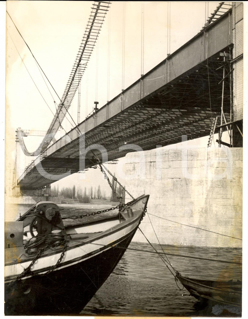 Fotografia d epoca originale 1954 COLONIARODENKIRCHEN Il nuovo grande ponte autostradale Foto 13x18 1