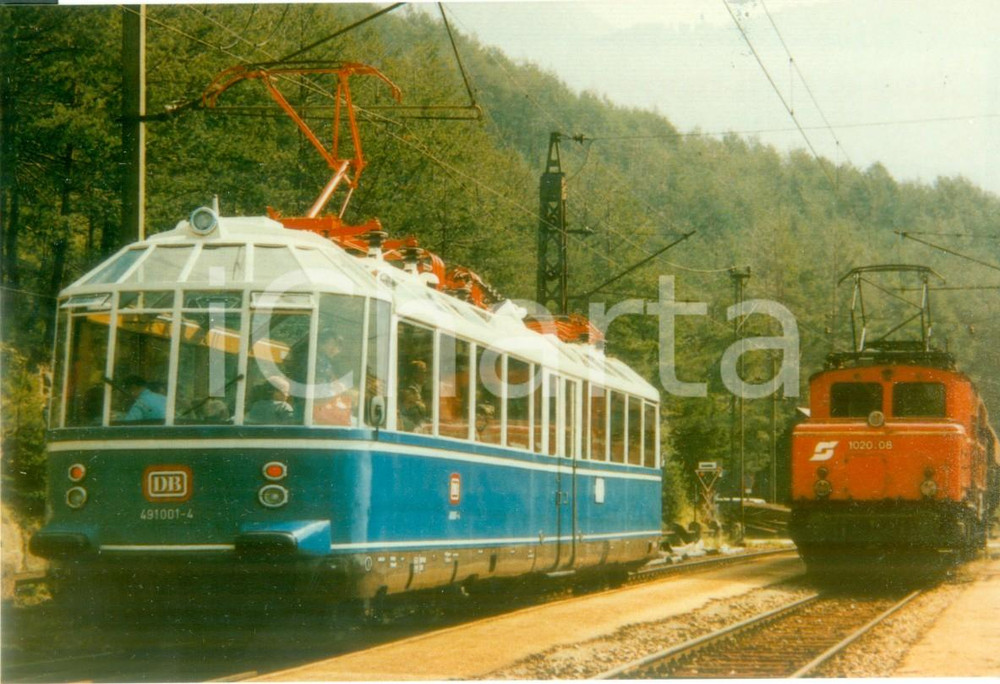Fotografia d epoca originale 1975 ca GERMANIA FEDERALE Ferrovia Locomotiva DB 4910014 Fotografia 1