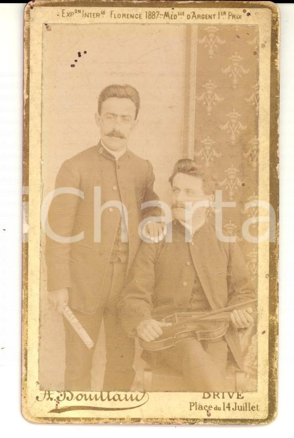 Fotografia d'epoca originale 1890 ca BRIVE-LA-GAILLARDE (F) Musicisti in divisa *Foto A. BOUILLAUD 1