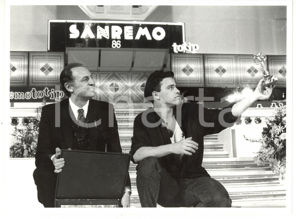 1986 (Ristampa 1990) FESTIVAL SANREMO Renzo ARBORE con Eros RAMAZZOTTI vincitore