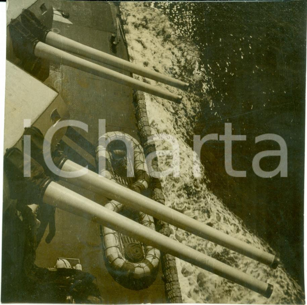 Fotografia d epoca originale 1940 WWII PROPAGANDA GUERRA NAVALE Cannoni incrociatori italiani Fotografia 1