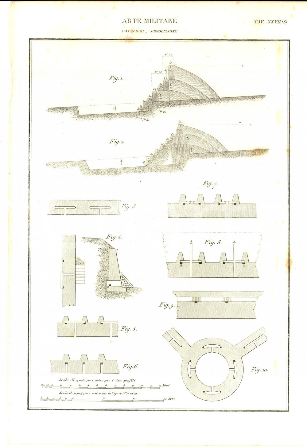 Stampa, bozzetto originale 1850 ca ARTE MILITARE Cavalieri, demolizione Stampa 20x30 cm 1