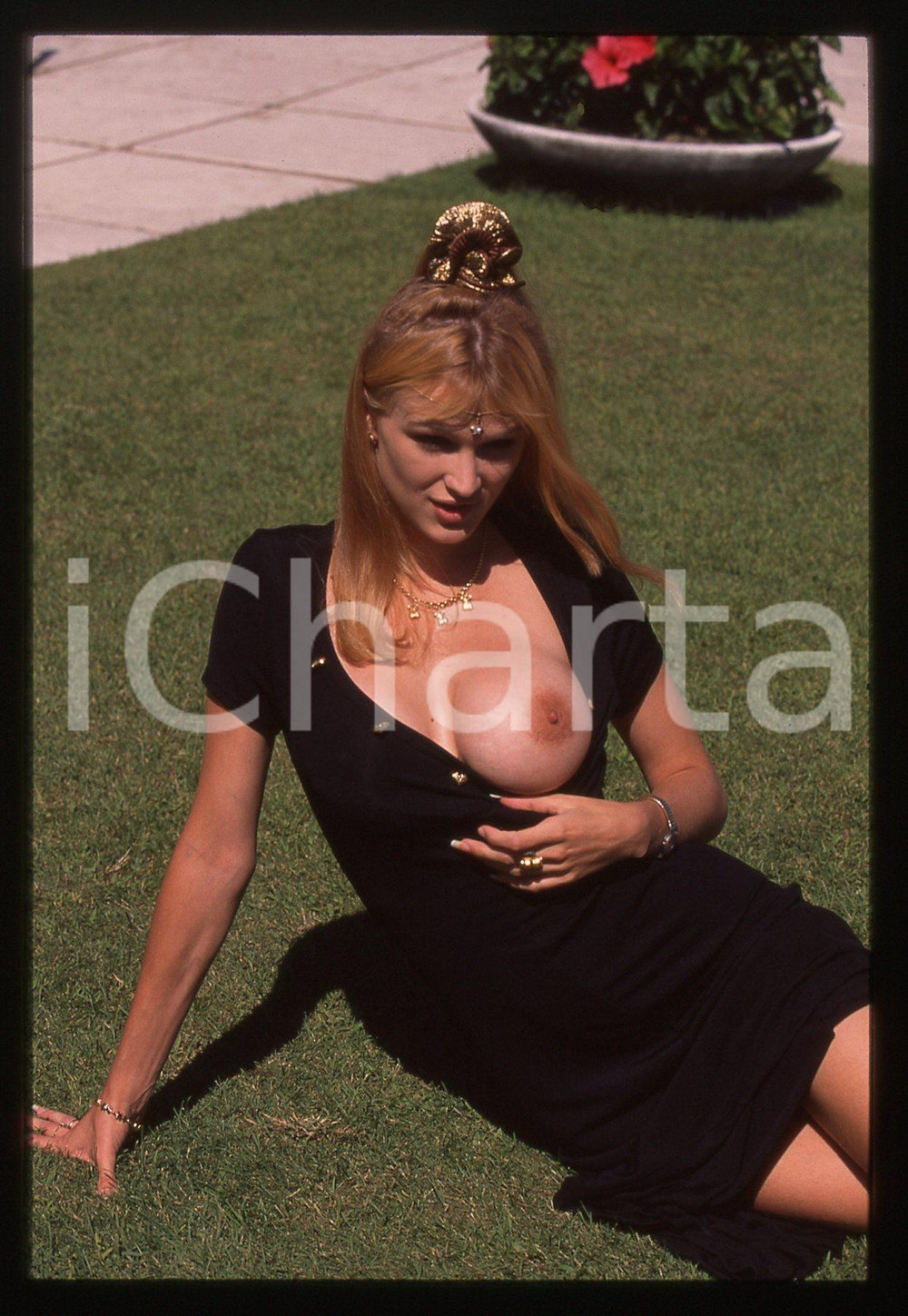 35mm vintage slide* 1995 VENEZIA LIDO - Eva HENGER Ritratto della pornostar (23)