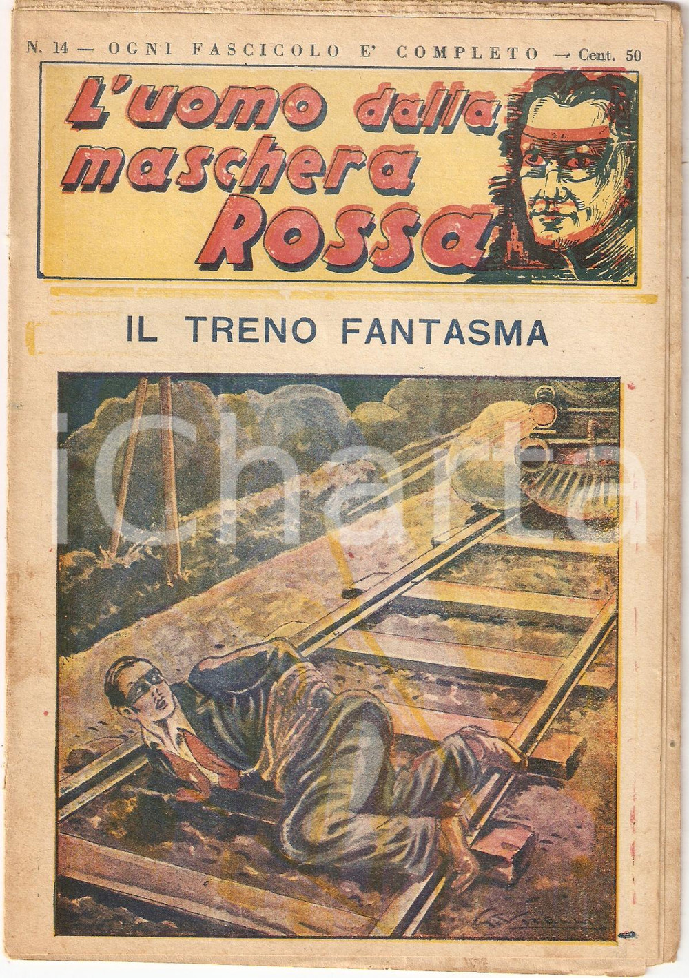 Giornale, rivista storica 1936 L'UOMO DALLA MASCHERA ROSSA Il treno fantasma *Rivista nÂ°14 1