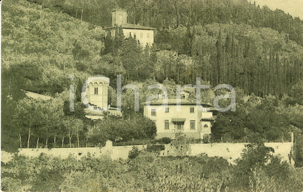 Cartolina originale da collezione 1915 ca FIESOLE FI Veduta di Villa BOCKLIN con il parco Cartolina FP NV 1