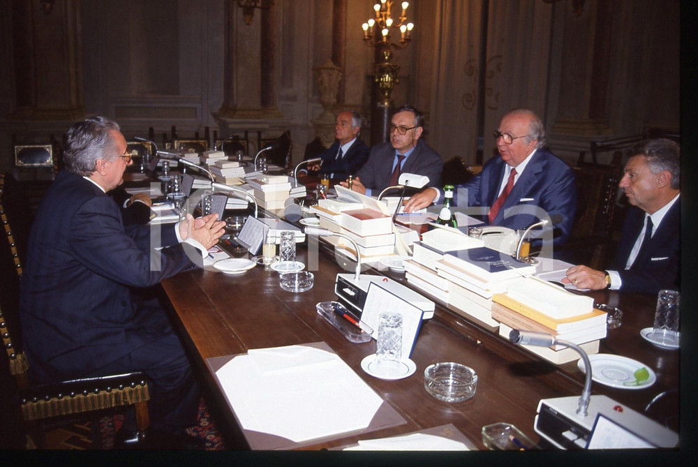 35mm vintage slide* 1991 ROMA Giovanni SPADOLINI Franjo TUDMAN incontro POLITICA