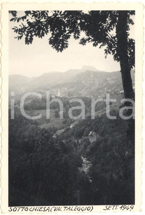 Fotografia d epoca originale 1949 SOTTOCHIESA / TALEGGIO Veduta dalla vallata Foto VINTAGE 7x9 cm 1