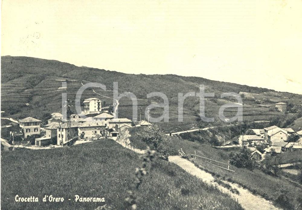 Cartolina originale da collezione 1961 SERRA RICCO' (GE) Panorama di CROCETTA D'ORERO *Cartolina DANNEGGIATA FG VG 1