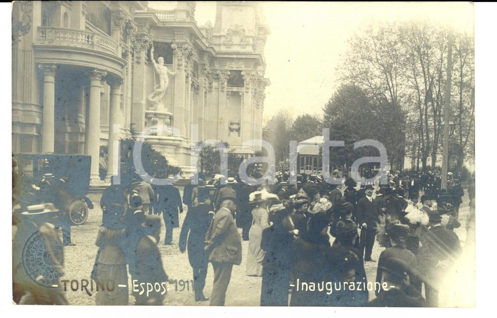 Cartolina originale da collezione 1911 EXPO TORINO Inaugurazione al Parco del VALENTINO Cartolina FP VG 1