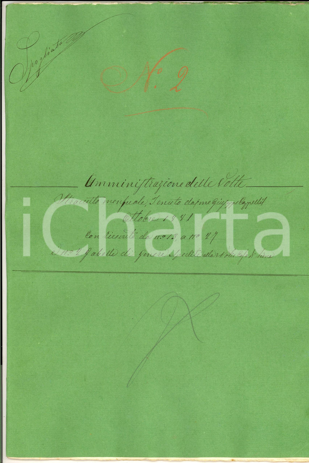 Documento originale, autentico 1881 SIENA Tenuta VOLTE Straccetto opere Giuseppe CAPPELLI mezzadro 20 pp. 1