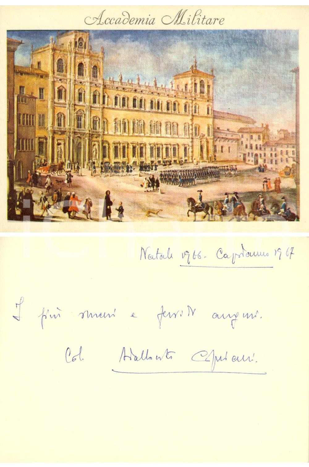 Autografo originale 1967 ACCADEMIA MILITARE DI MODENA Biglietto augurale col. Adalberto CIPRIANI 1