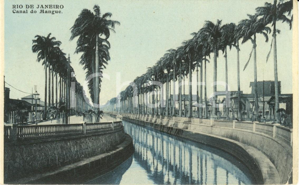 Cartolina originale da collezione 1920 ca RIO DE JANEIRO BRASILE Canal do MANGUE Cartolina ANIMATA FP NV 1