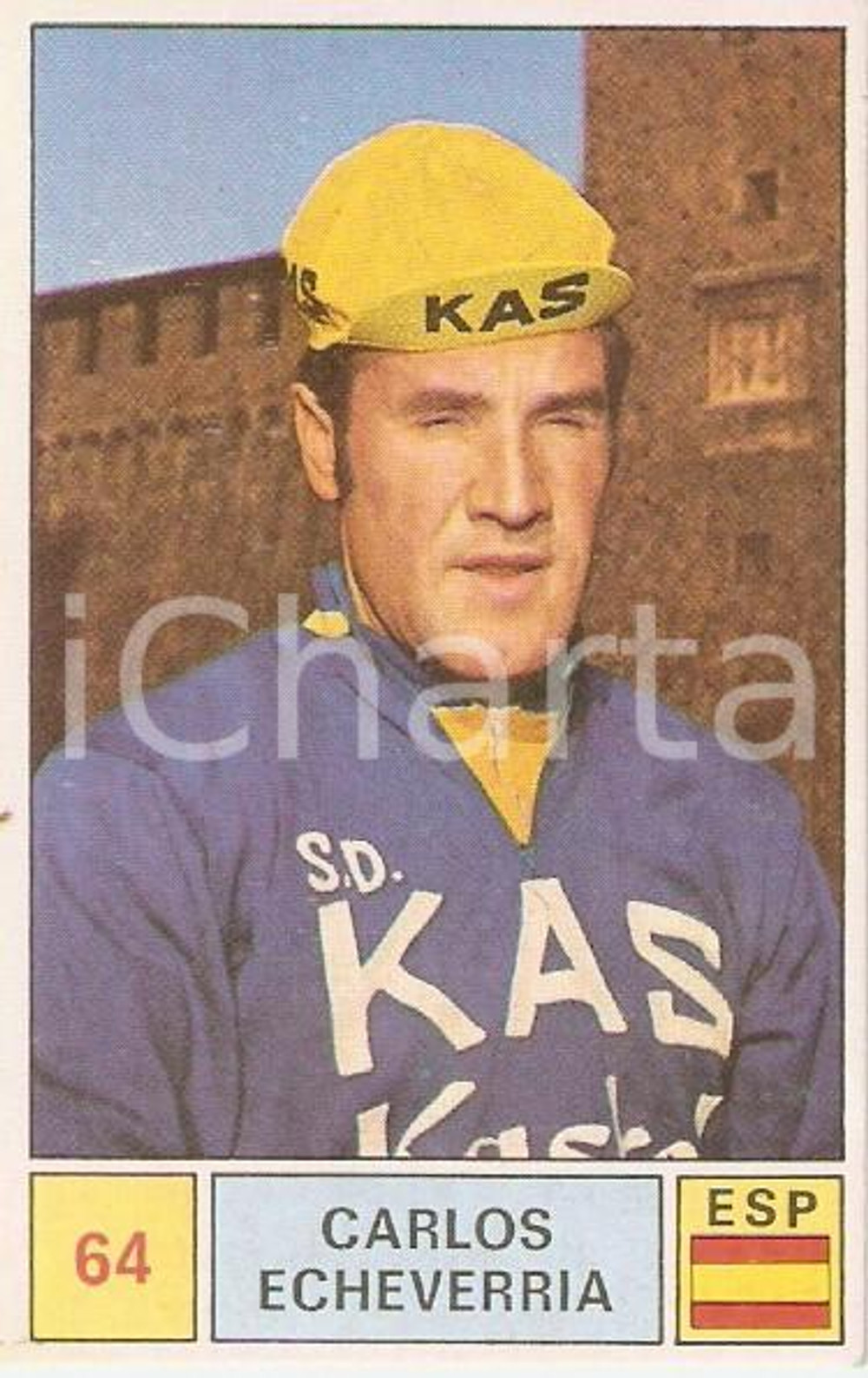 Oggetto da collezione cartaceo PANINI - SPRINT 1971 Figurina Carlos ECHEVERRIA n. 64 Sponsor KAS 1