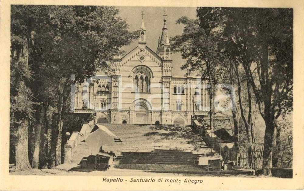 Cartolina originale da collezione 1930 ca RAPALLO (GE) Veduta del santuario di MONTALLEGRO *Cartolina FP VG 1