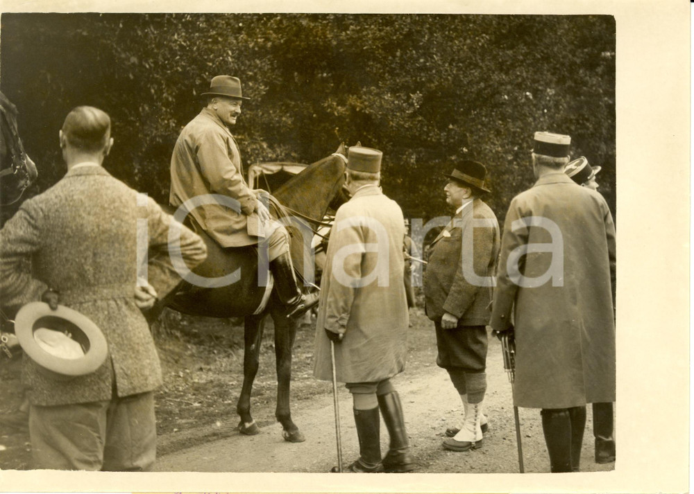 Fotografia d epoca originale 1938 RAMBOUILLET F Albert LEBRUN  Ã  cheval et Albert MAHIEUX Photographie 1