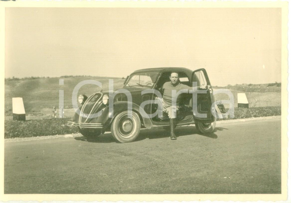 Fotografia d epoca originale 1931 Auto in sosta lungo la VIA SALARIA Fotografia DANNEGGIATA 14x10 cm 1