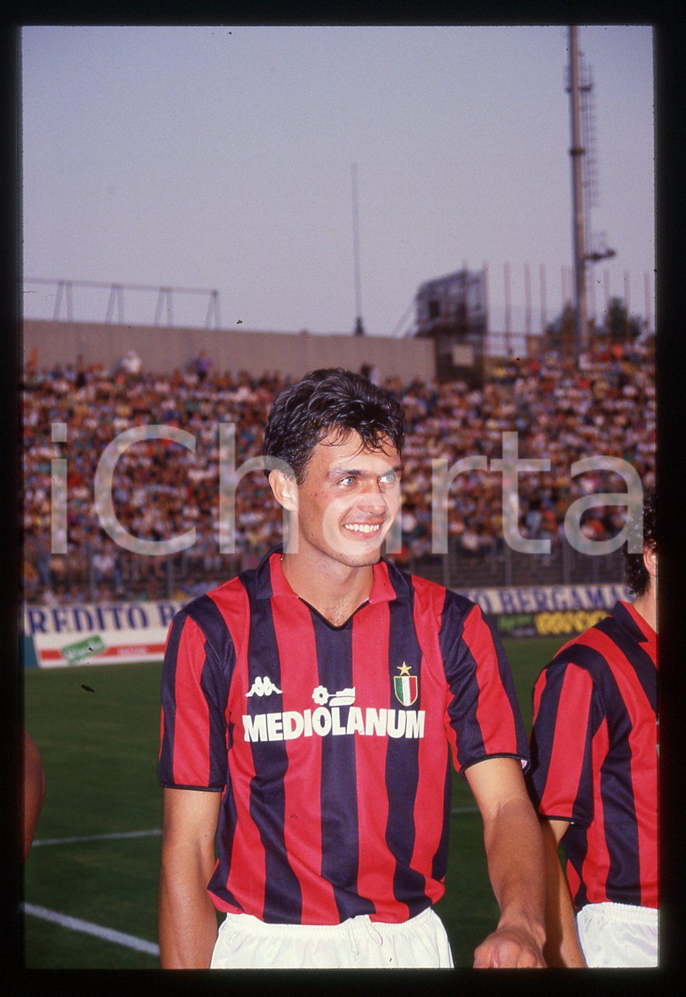 35mm vintage slide* 1988 BERGAMO Amichevole ATALANTA vs MILAN Paolo MALDINI 2