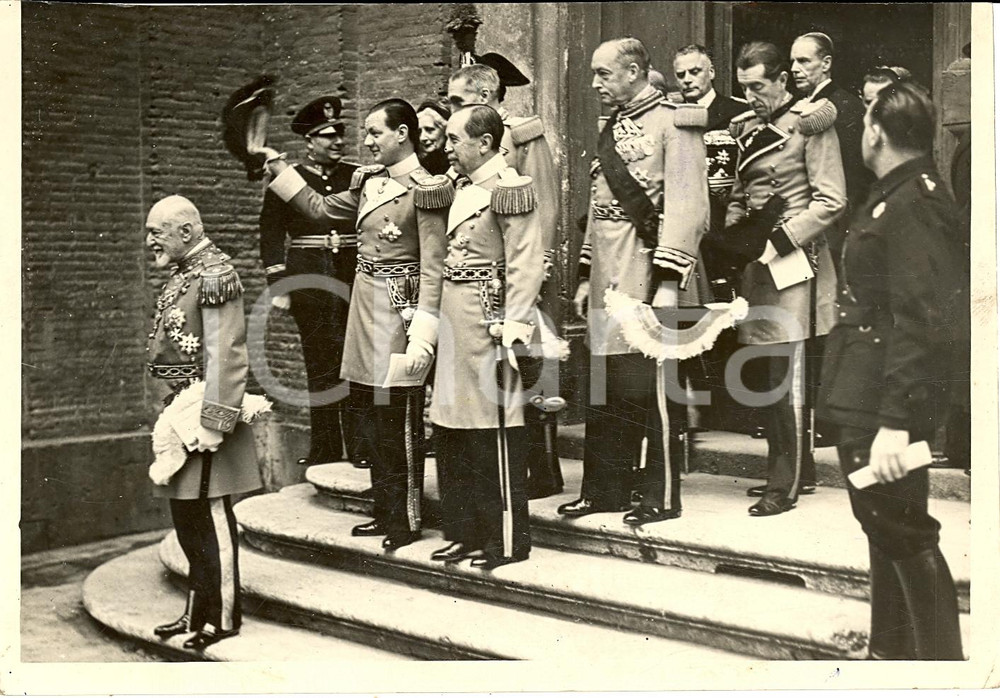 Fotografia d'epoca originale 1939 ROMA Principe Ludovico CHIGI con Cavalieri di MALTA al funerale PIO XI 1
