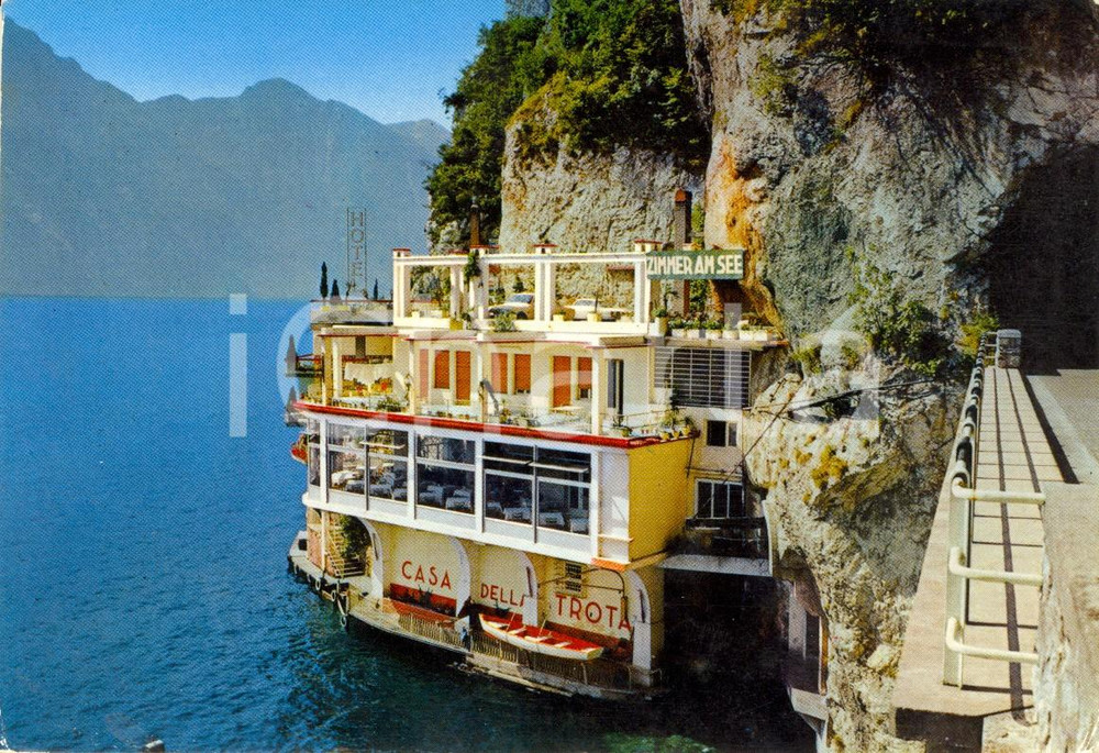 Cartolina originale da collezione 1970 ca RIVA DEL GARDA Ristorante CASA DELLA TROTA *Cartolina VINTAGE FG VG 1
