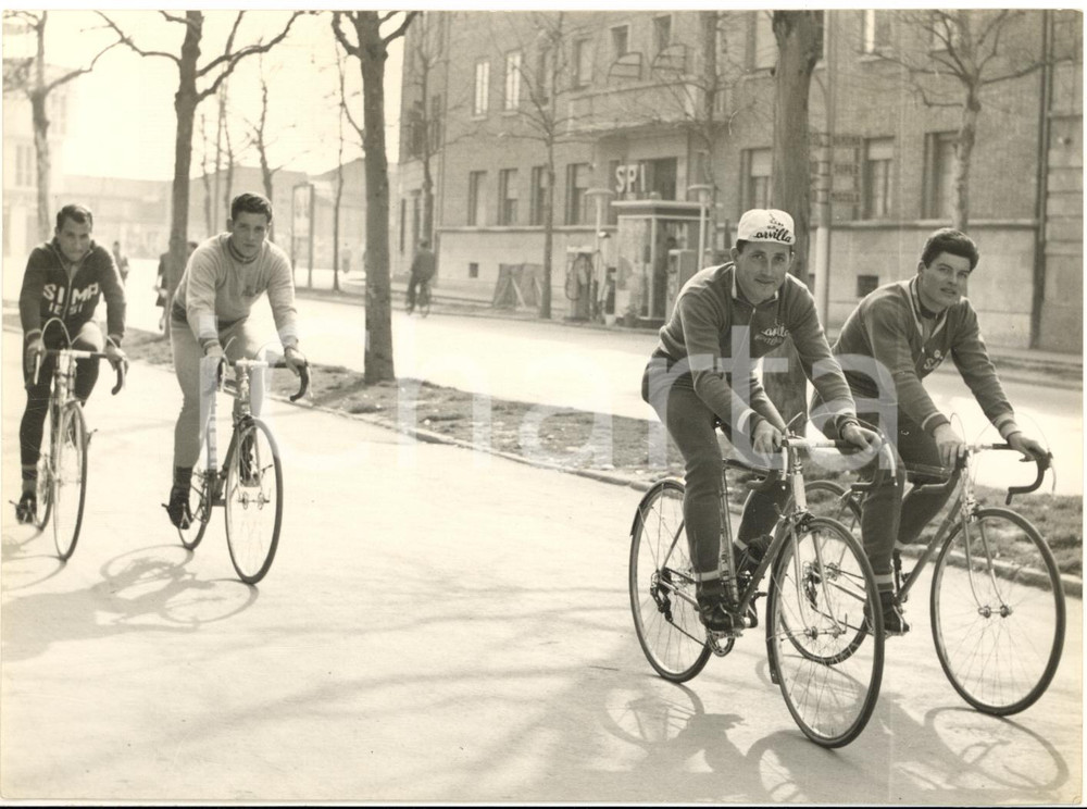1955 ca FERRARA CICLISMO I dilettanti azzurrabili in allenamento su strada *Foto