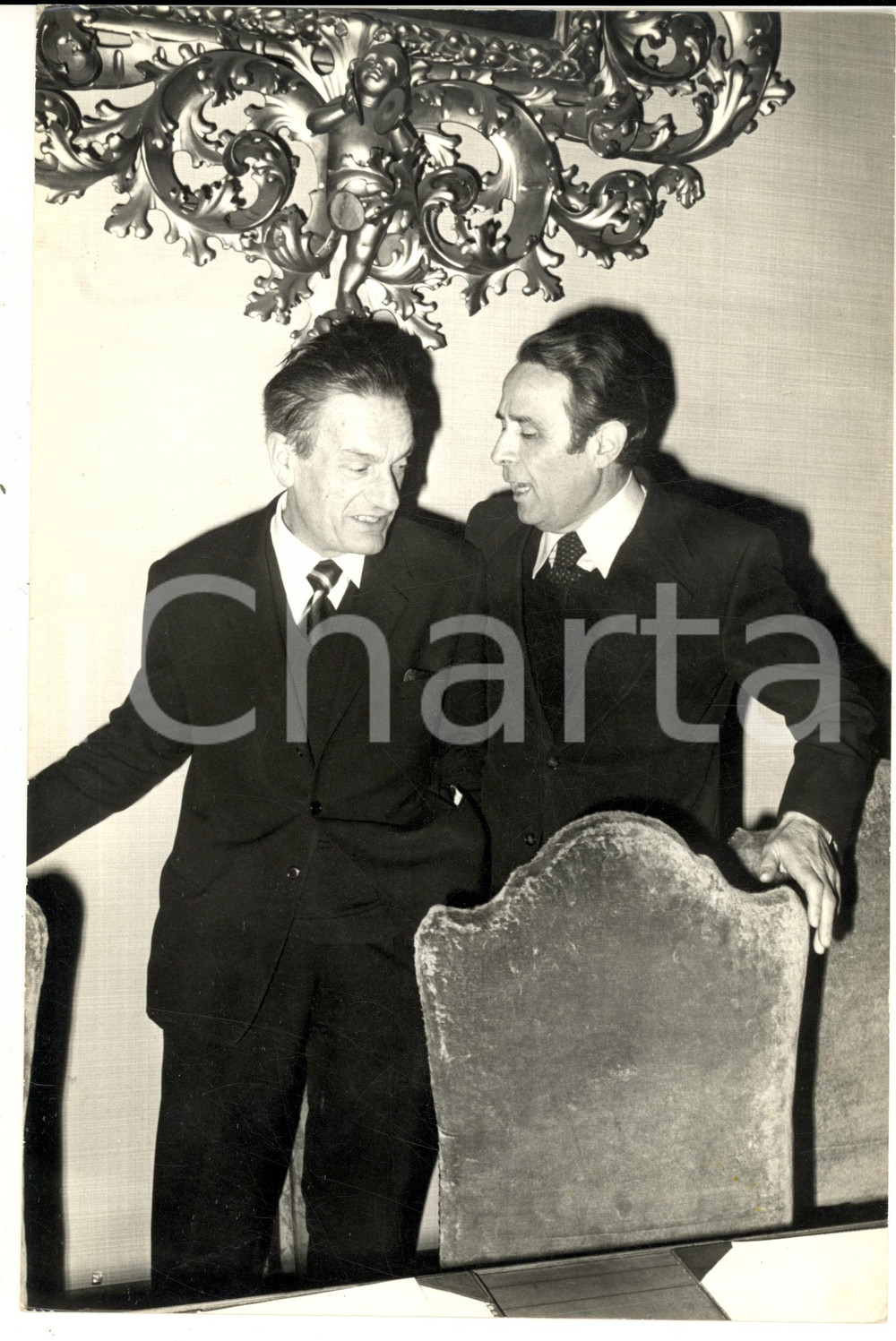 Fotografia d epoca originale 1970 ca FIUGGI Convegno DC  Benigno ZACCAGNINI e Giuseppe BARTOLOMEI Foto 1