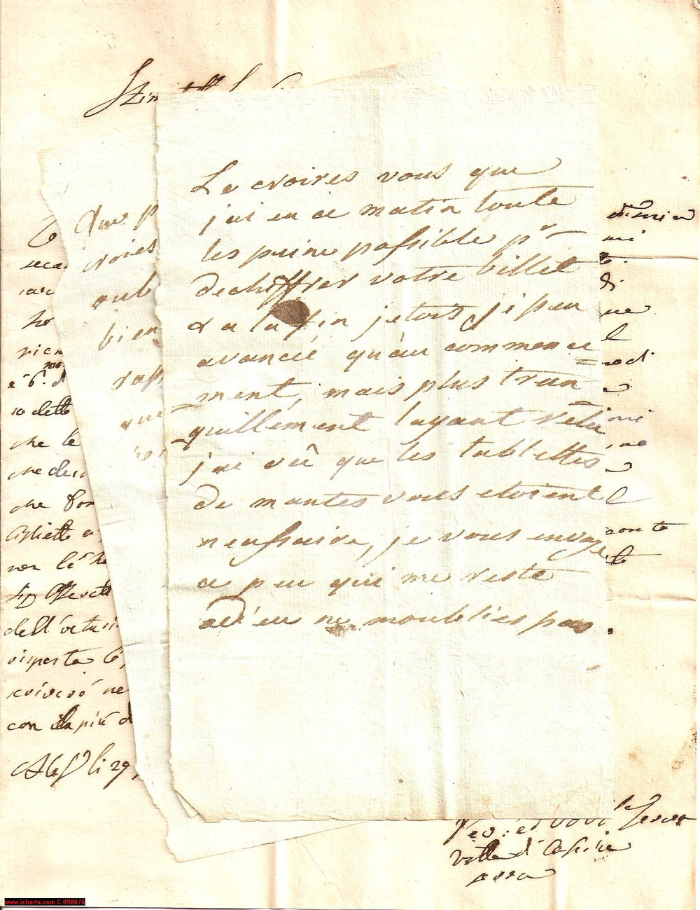 Manoscritto, lettera originale 1750 ca ALESSANDRIA Grande valore di un anello CESARE CATTANEO Manoscritto 1