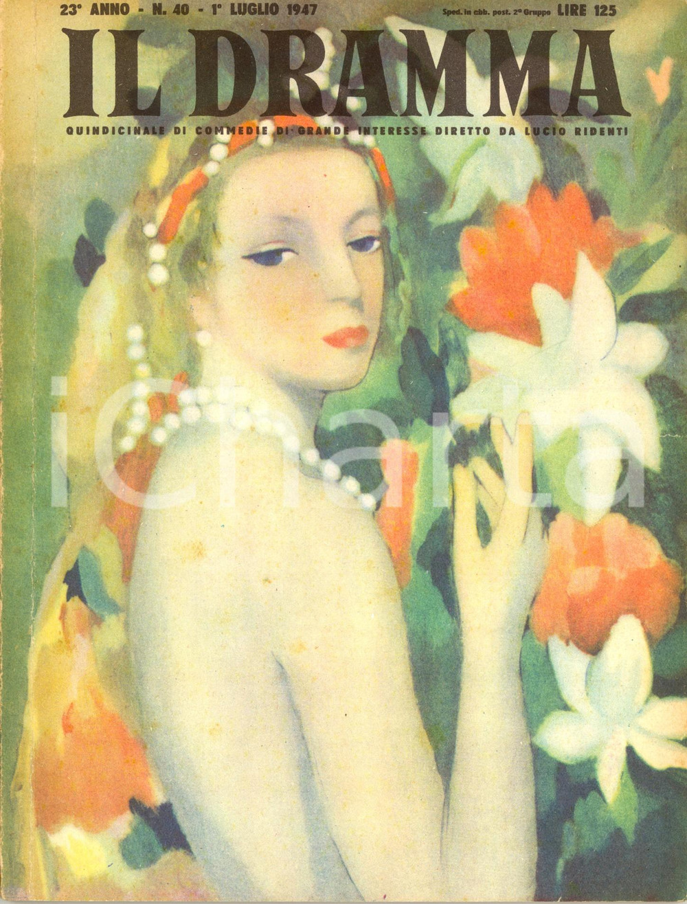 1947 IL DRAMMA Jean BLONDEL Non abbiamo piÃ¹ ricordi *Anno XXIII nÂ° 40 LAURENCIN DATA: 1&deg; luglio 1947LUOGO: TORINOTITOLO: IL DRAMMA - QUINDICINALE DI COMMEDIE DI GRANDE INTERESSE DIRETTO DA LUCIO RIDENTI Anno XXIII n. 40  DESCRIZIONE: Rivista teatrale d'epoca. All'interno, il copione di "Non abbiamo pi&ugrave; ricordi", commedia in tre atti e cinque quadri di Jean Blondel.Copertina di Marie Laurencin.  EDITORE: S.E.T. - Torino  PAGINE: 62  FORMATO: cm 18 x 24  CONDIZIONI: buone (ma piega all'angolo superiore destro; lievi bruniture alle pagine).  Rivista d'epoca, originale, autentica.     originale e autentica 1