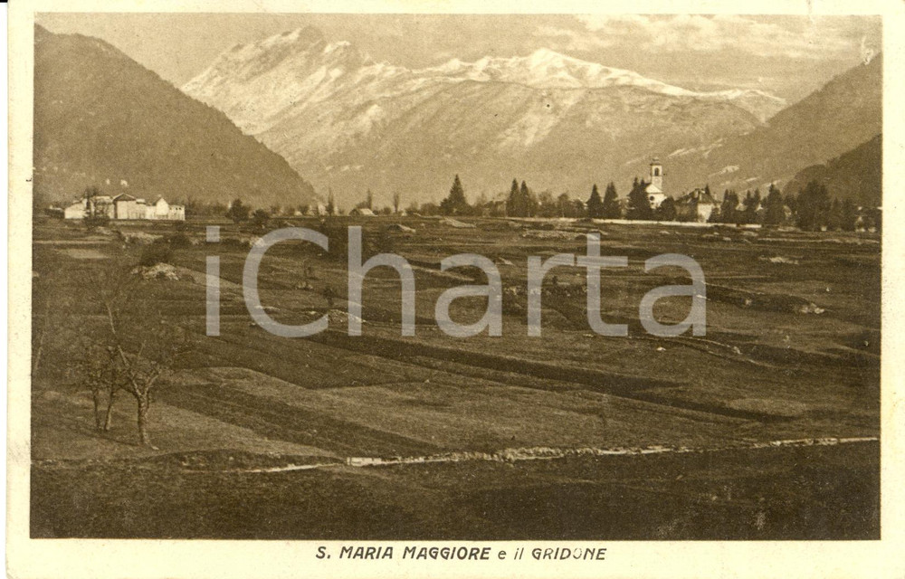 Cartolina originale da collezione 1926 SANTA MARIA MAGGIORE (VB) Veduta con il Monte GRIDONE *Cartolina FP VG 1