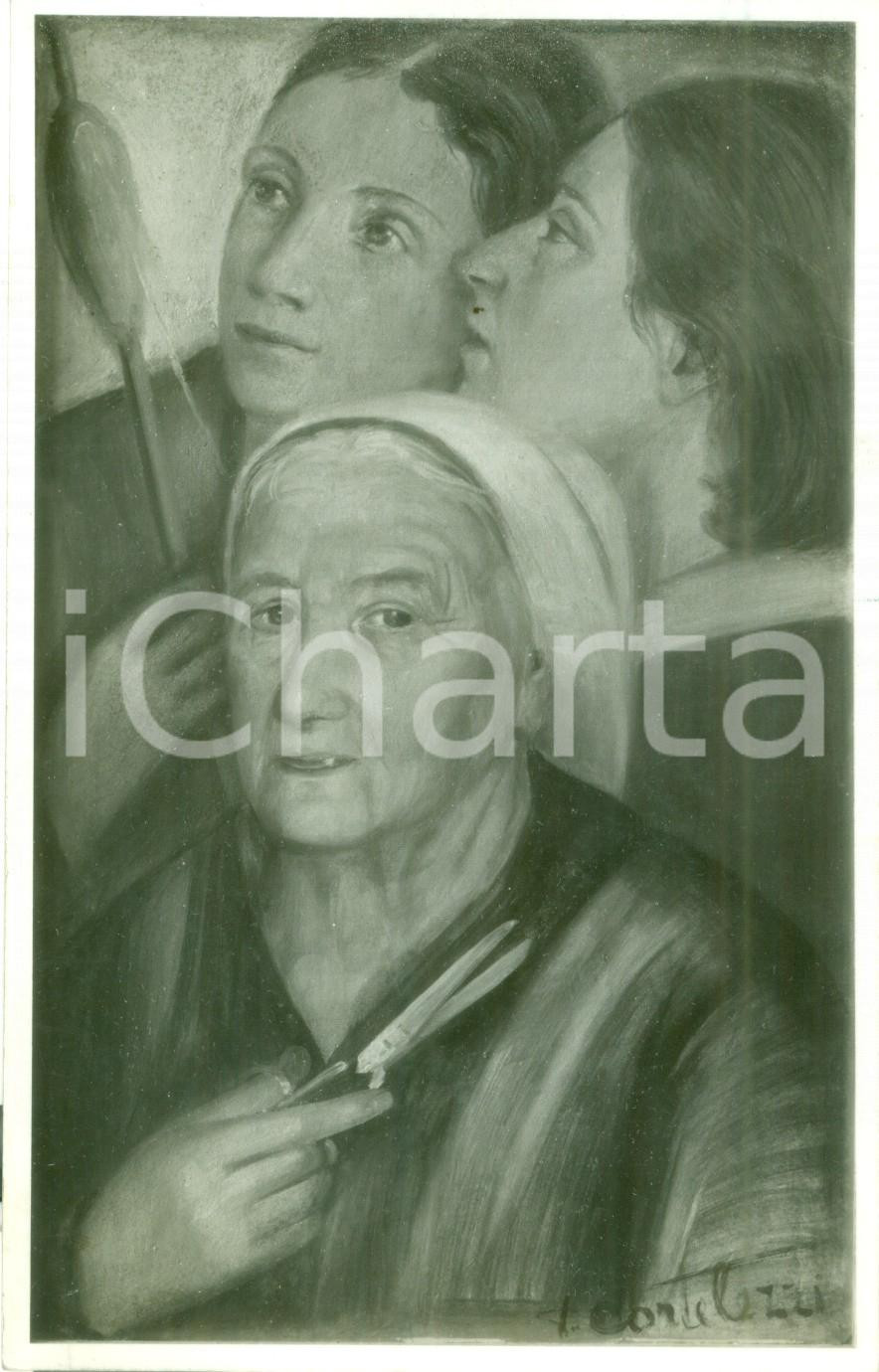 Fotografia d epoca originale 1935 ca MILANO Pietro CORTELEZZI Le filatrici Fotografia coeva del quadro 1