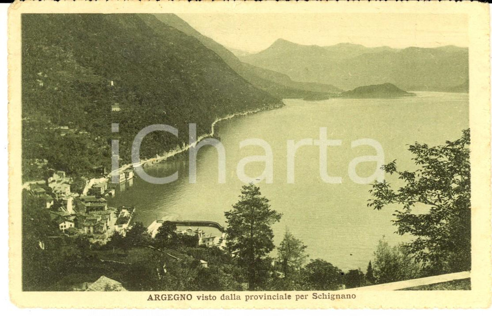 Cartolina originale da collezione 1927 ARGEGNO CO Panorama dalla provinciale per SCHIGNANO Cartolina FP VG 1