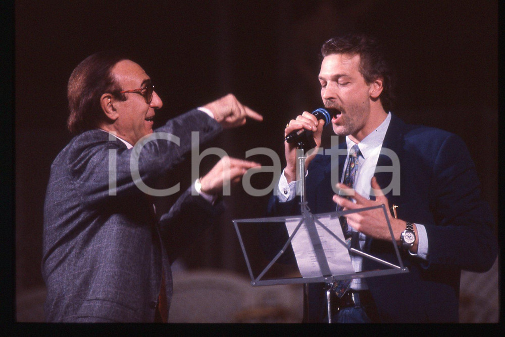 35mm vintage slide* 1993 SANREMO Gala UNICEF - Stefano TACCONI e Pippo BAUDO (6)
