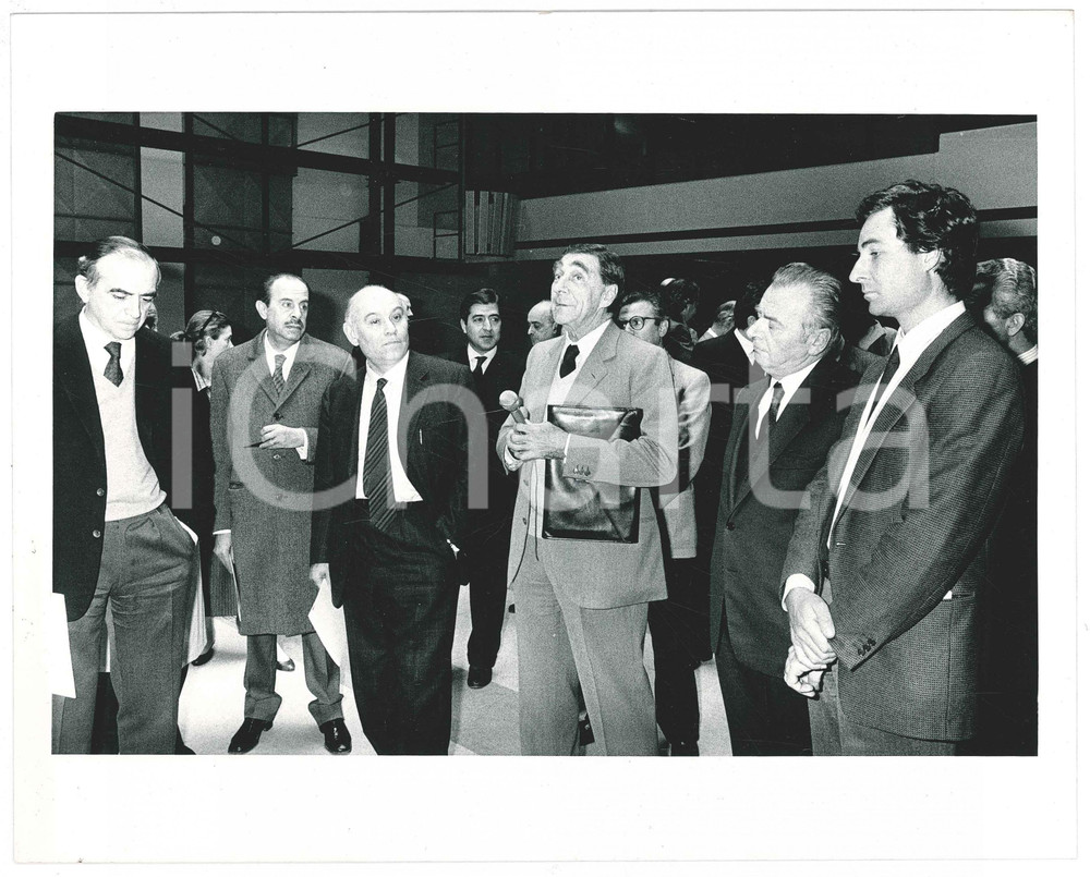 Fotografia d epoca originale 1986 MILANO Salvatore LIGRESTI  Discorso ing. PESTALOZZA Foto 25x20 cm 1