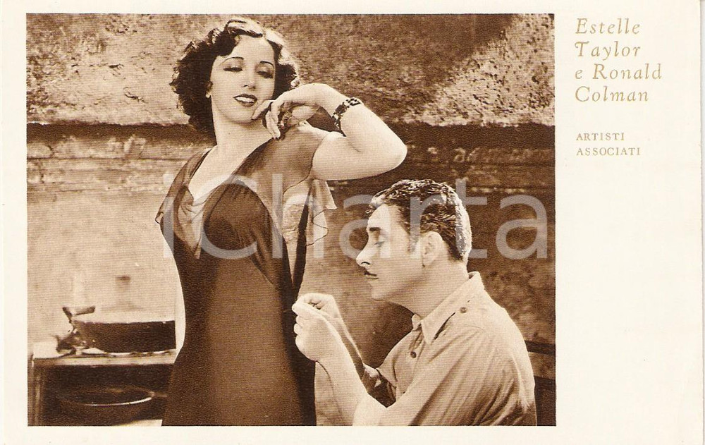 Fotografia d epoca originale 1931 UNHOLY GARDEN Estelle TAYLOR and Ronald COLMAN Cartolina 1