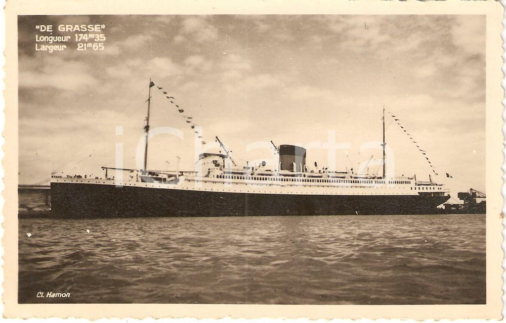 Fotografia d'epoca originale 1940 ca FRANCE - MARINE NATIONALE Nave DE GRASSE *Fotografia seriale 1