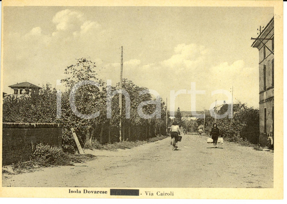 Cartolina originale da collezione 1950 ca ISOLA DOVARESE CR Via Cairoli Cartolina postale FG NV 1