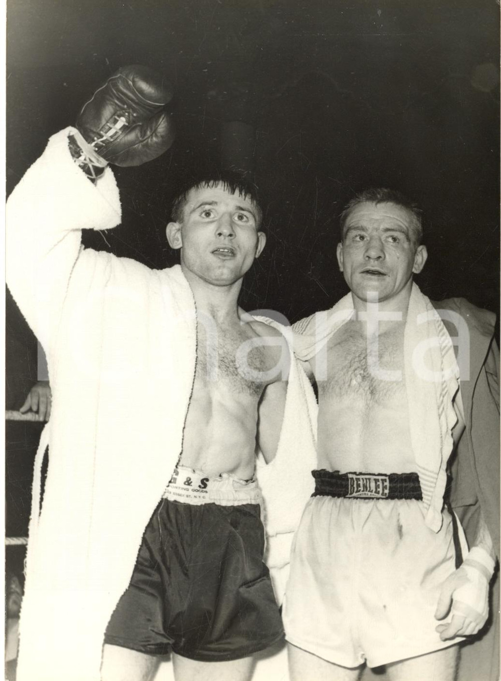 1959 PARIS BOXE René LIBEER champion de France contre Jean GUERARD Photo 13x18