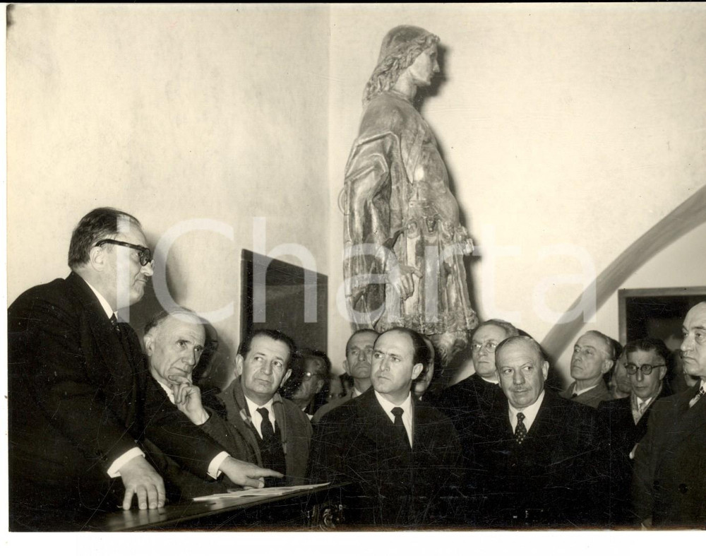 Fotografia d epoca originale 1953 MILANO Inaugurazione MUSEO DEL DUOMO  Discorso Achille MARAZZA Foto 18x14 1