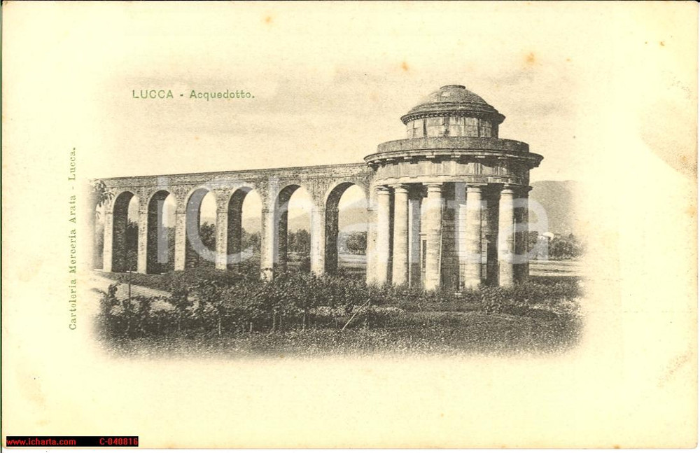 Cartolina originale da collezione 1910 Lucca Acquedotto  Immagine d epoca FP NV 1
